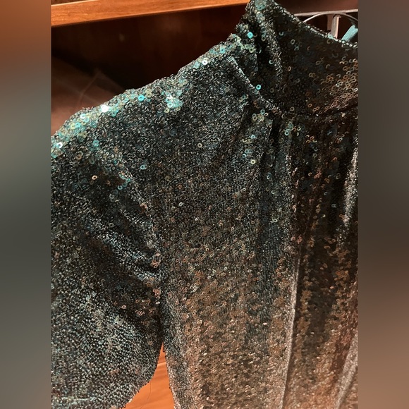 Staud Ilana Emerald Green Sequin Mini Dress XS - Picture 12 of 12